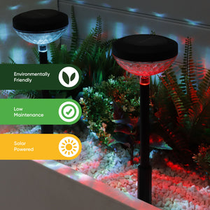 Pack of 2 Multi-Coloured Solar LED Garden Stake Lights