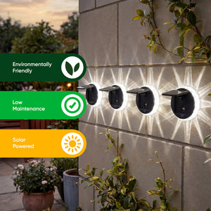 Solar Fence Lights – Star LED Wall Lights Pack of 4