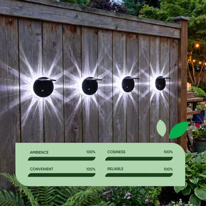 Solar Fence Lights – Star LED Wall Lights Pack of 4