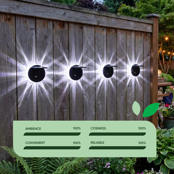 Solar Fence Lights – Star LED Wall Lights Pack of 4