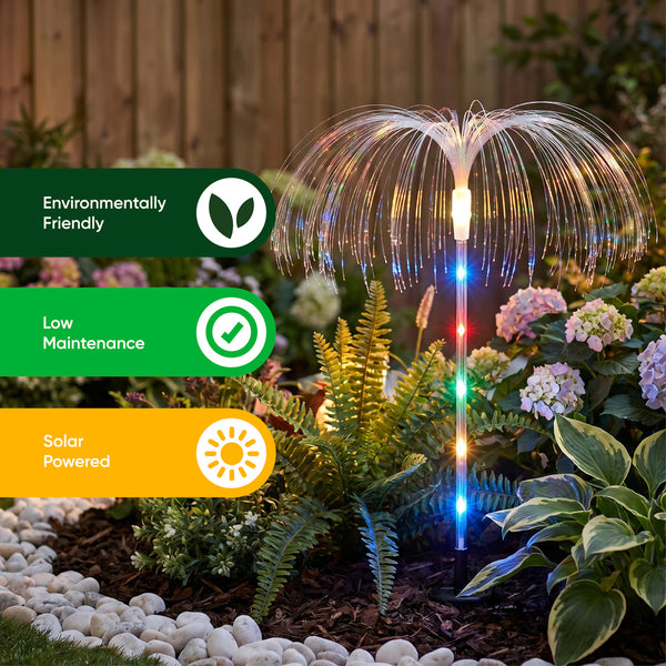 Pack of 4 Solar Jellyfish Stake Lights – Colour Changing LED Garden Lights
