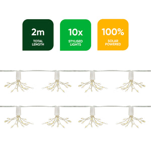 10-Piece Solar String Lights – 2m Solar Starburst LED Lights