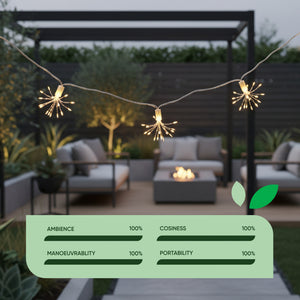 10-Piece Solar String Lights – 2m Solar Starburst LED Lights