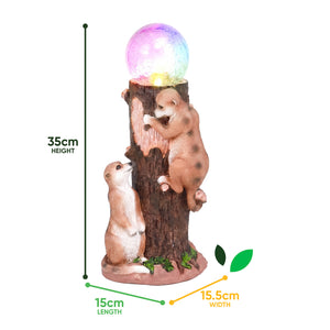 Solar Meerkat Colour Changing Ball Light – LED Crackle Globe Garden Ornament