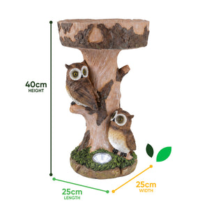 Solar Bird Bath – Owl Garden Ornament with LED Light