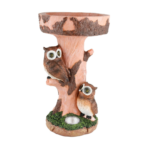 Solar Bird Bath – Owl Garden Ornament with LED Light