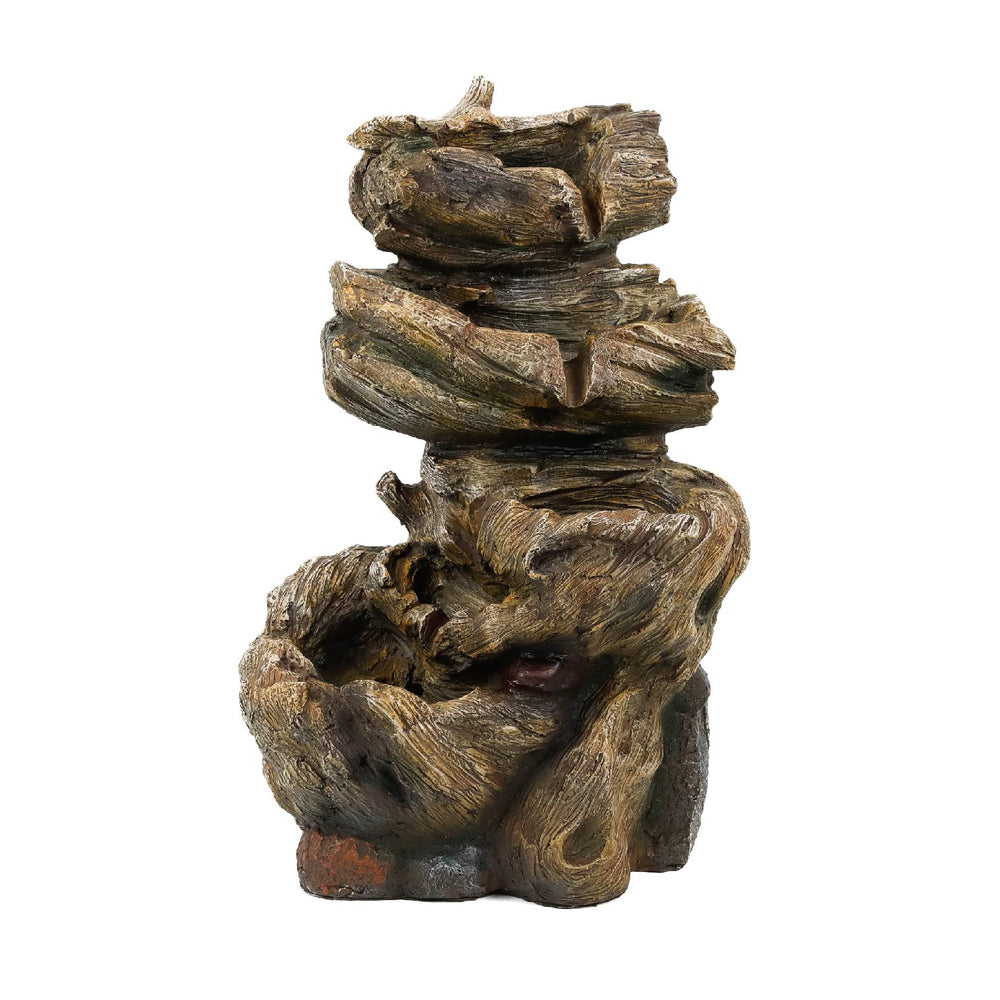Solar Powered Rock Stack Water Fountain with Battery Backup
