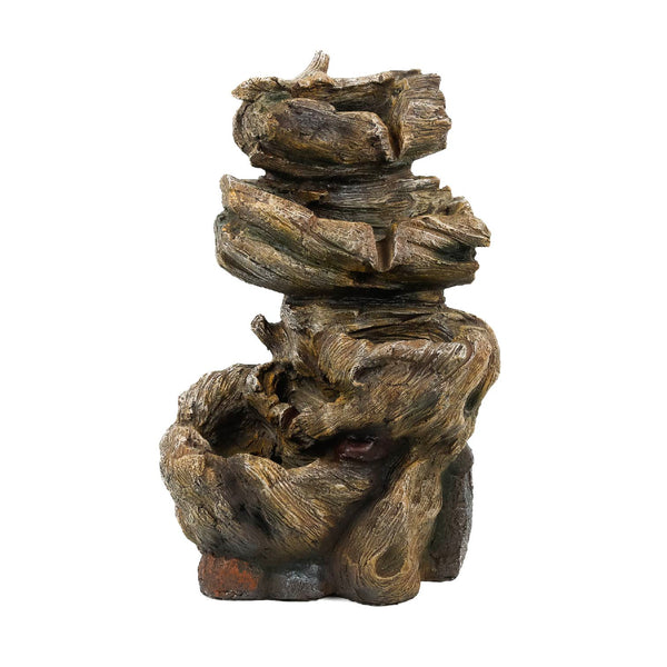 Solar Powered Rock Stack Water Fountain with Battery Backup