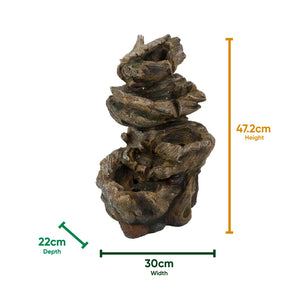 Solar Powered Rock Stack Water Fountain with Battery Backup