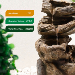 Solar Powered Rock Stack Water Fountain with Battery Backup