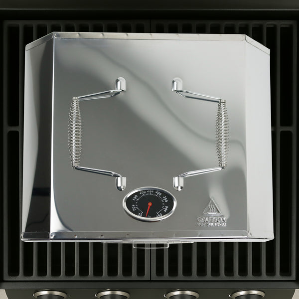 BBQ Pizza Oven Attachment with Pizza Stone & Thermometer | Grill Top Pizza Maker
