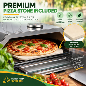 BBQ Pizza Oven Attachment with Pizza Stone & Thermometer | Grill Top Pizza Maker