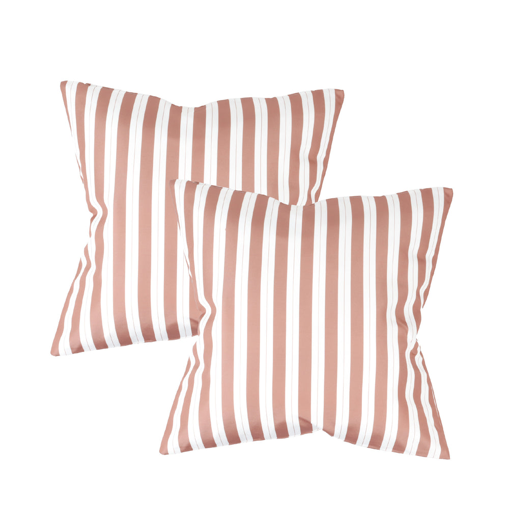 Pair of Outdoor Scatter Cushions - Red Stripe Design