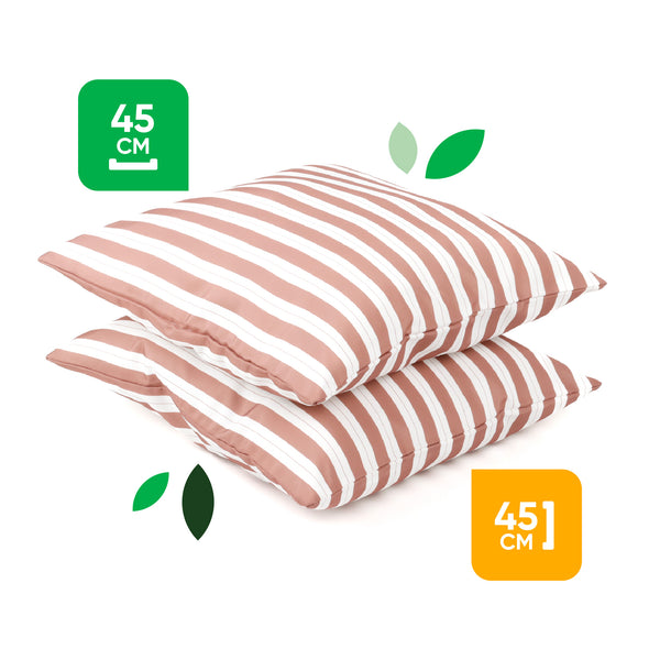 Pair of Outdoor Scatter Cushions - Red Stripe Design