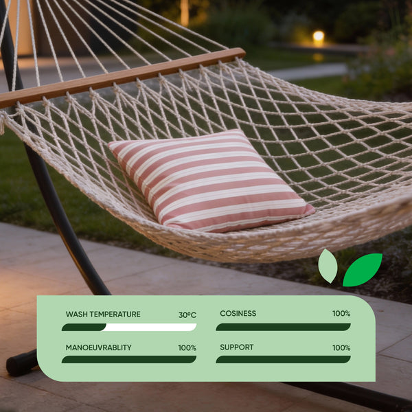 Pair of Outdoor Scatter Cushions - Red Stripe Design
