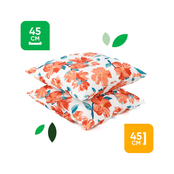 Pair of Outdoor Scatter Cushions - Japanese Floral Design