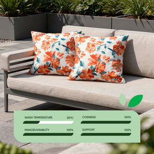 Pair of Outdoor Scatter Cushions - Japanese Floral Design