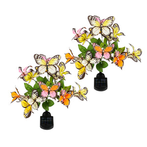 Pack of 2 Solar Butterfly Stake Lights – Colour Changing LED Garden Lights