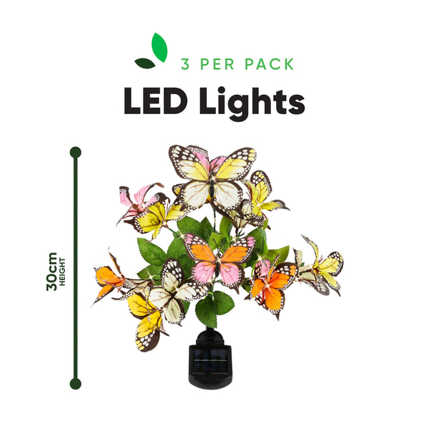 Pack of 2 Solar Butterfly Stake Lights – Colour Changing LED Garden Lights