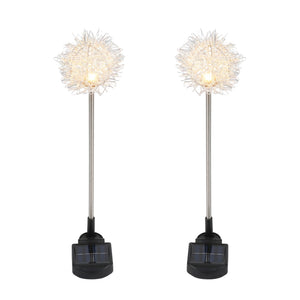 Pack of 2 Solar Dandelion Stake Lights – Warm White LED Garden Lights