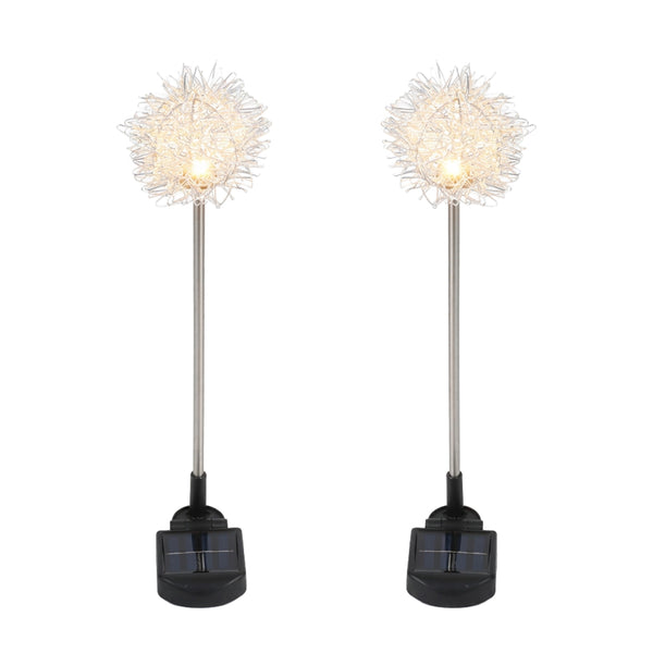 Pack of 2 Solar Dandelion Stake Lights – Warm White LED Garden Lights