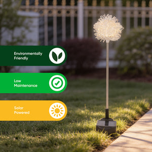 Pack of 2 Solar Dandelion Stake Lights – Warm White LED Garden Lights