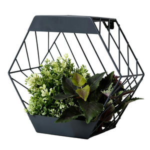 Solar Wall Planter with LED Light – Modern Metal Hanging Planter