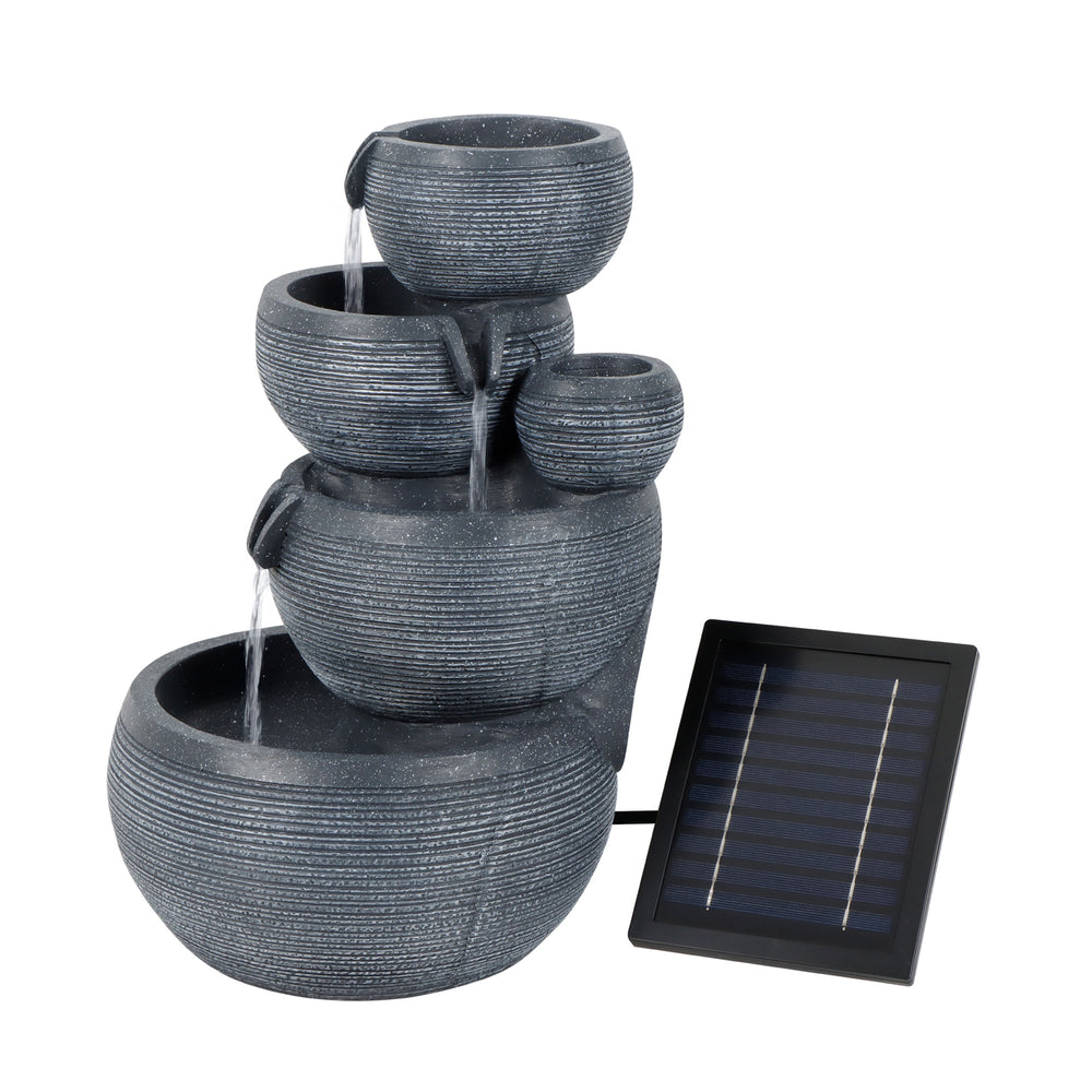 Solar Cascading Fountain Water Feature With Battery Back-up