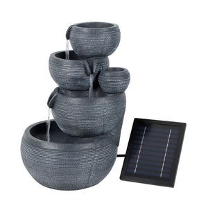 Solar Cascading Fountain Water Feature With Battery Back-up