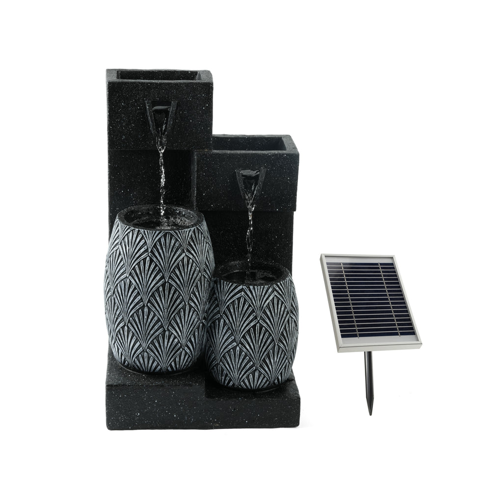 Solar Powered Vase Water Feature with Battery Backup