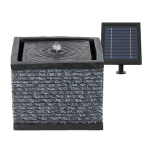 Solar Water Feature – Stacked Stone Fountain with LED Lights & Battery Backup