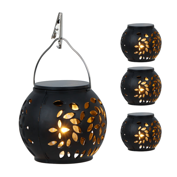 Pack of 4 Hanging Versatile Solar Lanterns – 2-in-1 Tabletop & Hanging LED Garden Lights