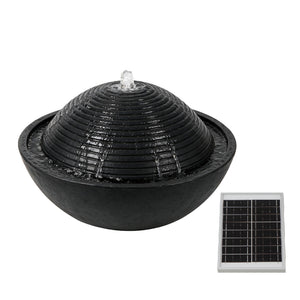 Solar Water Feature – Zen Ripple Dome Fountain with LED Lights & Battery Backup