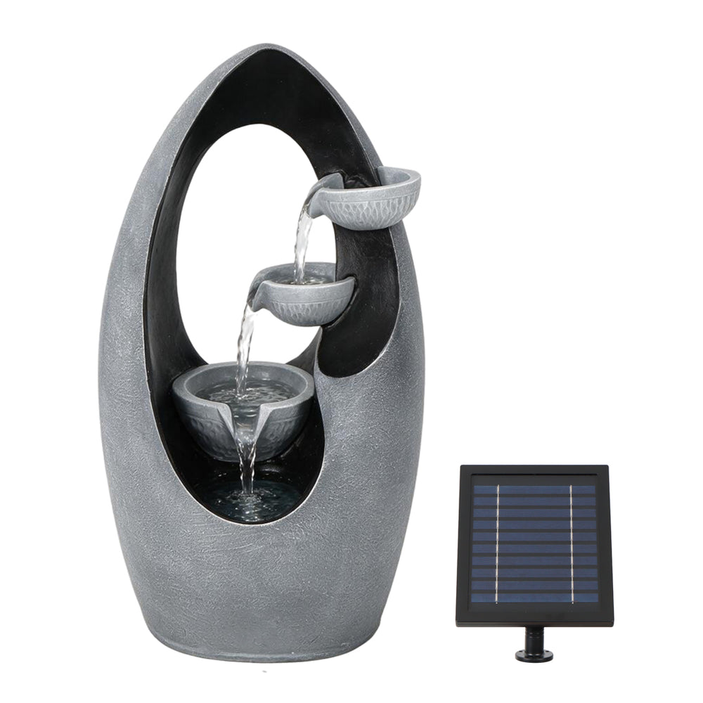 Solar Water Feature – Infinity Loop Fountain with LED Lights & Battery Backup