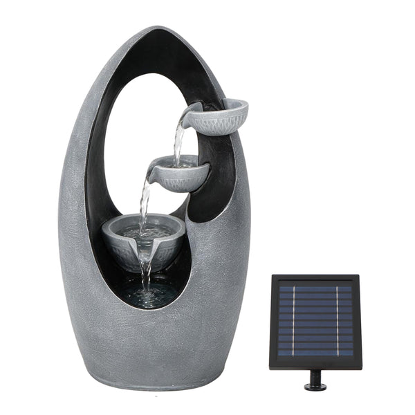 Solar Water Feature – Infinity Loop Fountain with LED Lights & Battery Backup