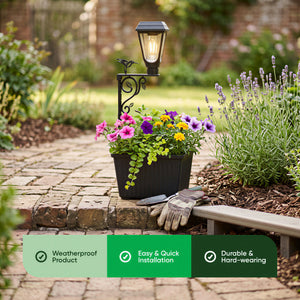 Solar Flower Pot Light with Square Planter – 49cm