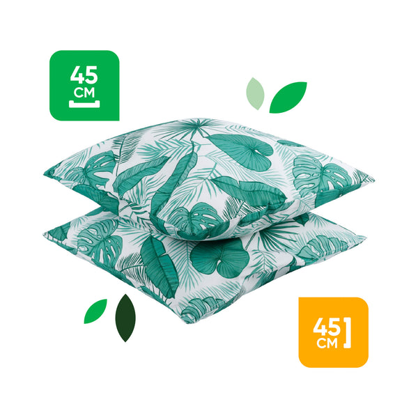 Pair of Outdoor Scatter Cushions – Botanical Leaf Design
