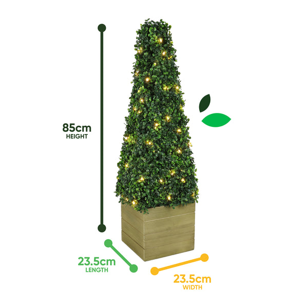 Solar Faux Plant – Obelisk Topiary with 100 LED Lights