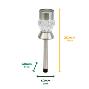 Pack of 4 Solar Round Crystal Stake Lights – Colour Changing LED Garden Lights