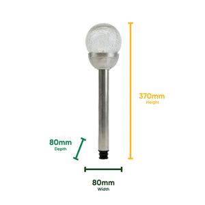 Pack of 6 Solar Stake Lights – Crackle Glass Ball 8cm LED Lights