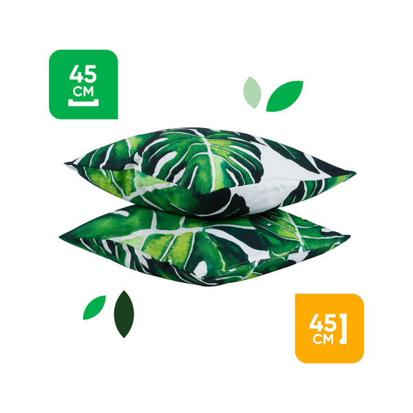 Pair of Outdoor Scatter Cushions – Banana Leaf Design