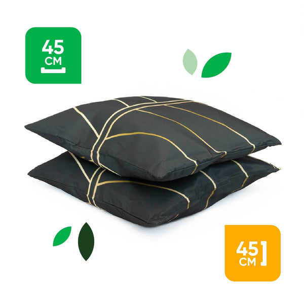 Pair of Outdoor Scatter Cushions – Gold Palm Design