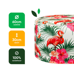 Outdoor Pouf Ottoman - Flamingo Inflatable Footstool