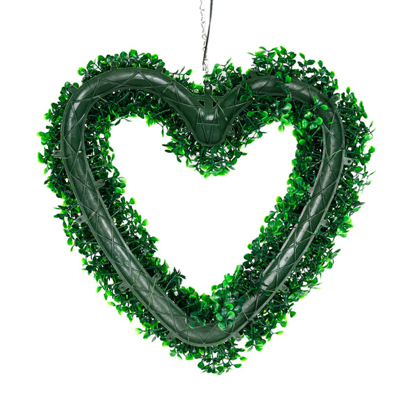 Solar Hanging Ornament – Topiary Heart Light with 30 LED Warm White Lights