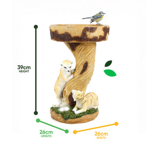 Solar Bird Bath – Meerkat Garden Ornament with LED Light