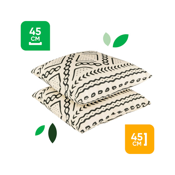 Pair of Outdoor Scatter Cushions – Aztec Tribal Design