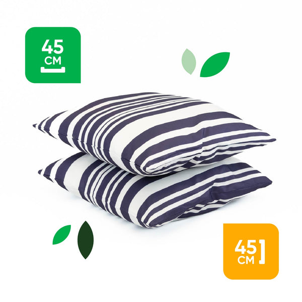 Pair of Outdoor Scatter Cushions – Blue Stripe Design