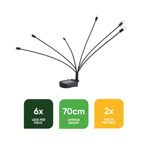 Pack of 2 Solar Firefly Stake Lights – Warm White LED Garden Lights