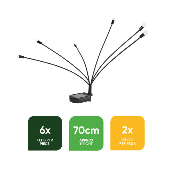 Pack of 2 Solar Firefly Stake Lights – Warm White LED Garden Lights
