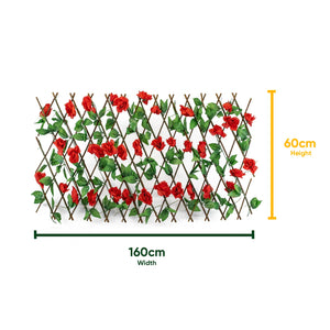 Solar Garden Trellis – Red Flower Trellis with LED Lights